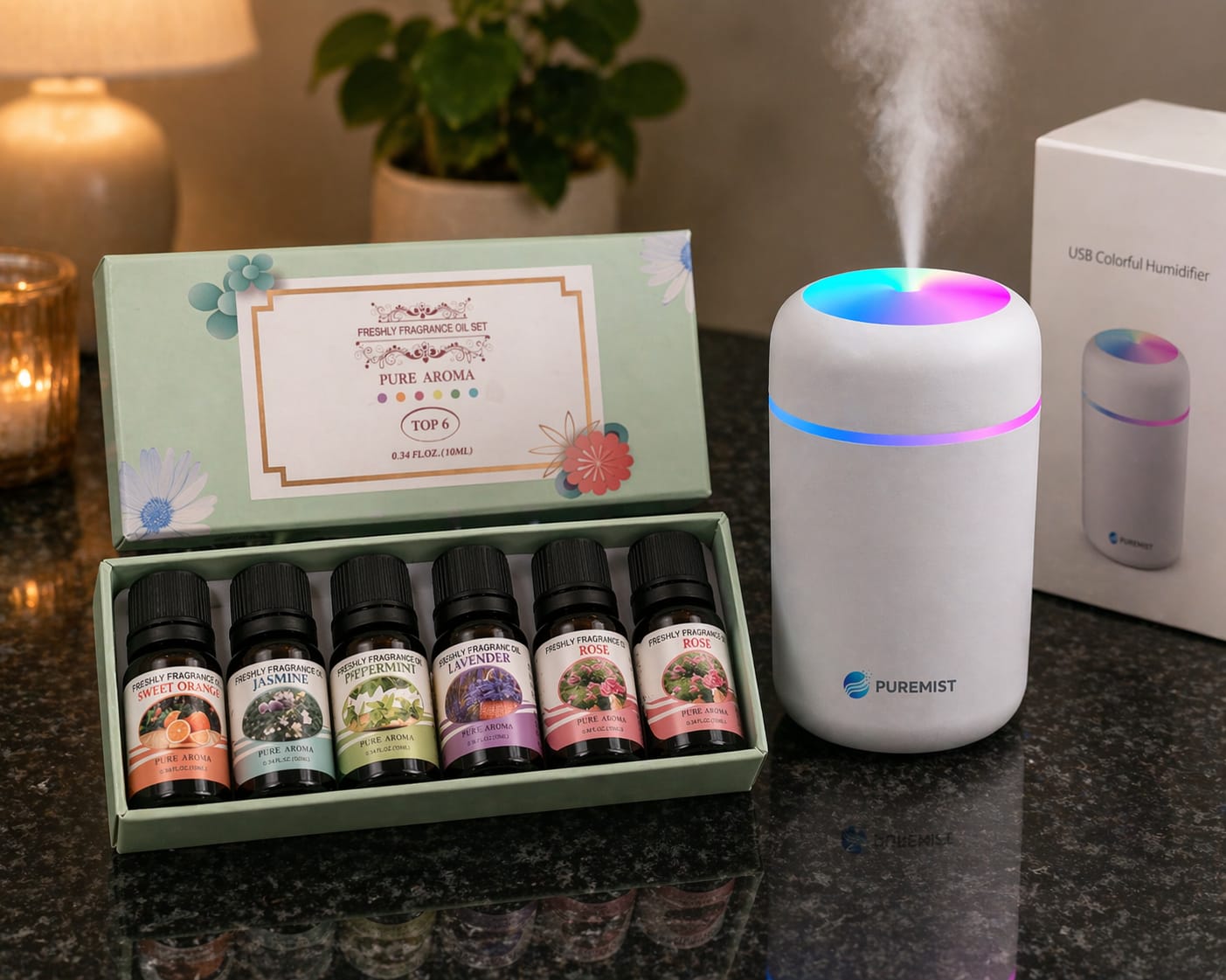 PureMist Elite™ Aroma Diffuser with PureMist Serenity™ Oil Blend